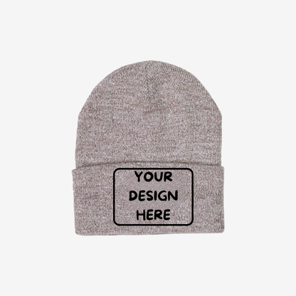 Hickory Heather Berne H150 Heritage Knit Cuff Beanie with heathered rib-knit fabric and a fold-over cuff
