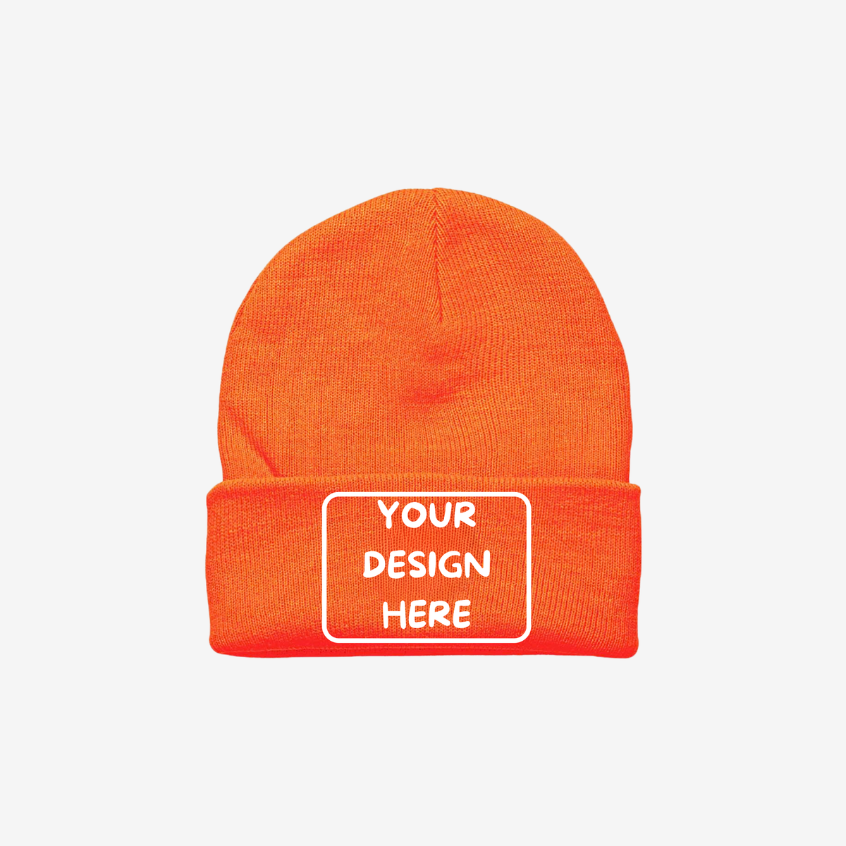 Orange Berne H150 Heritage Knit Cuff Beanie with rib-knit fabric and a fold-over cuff