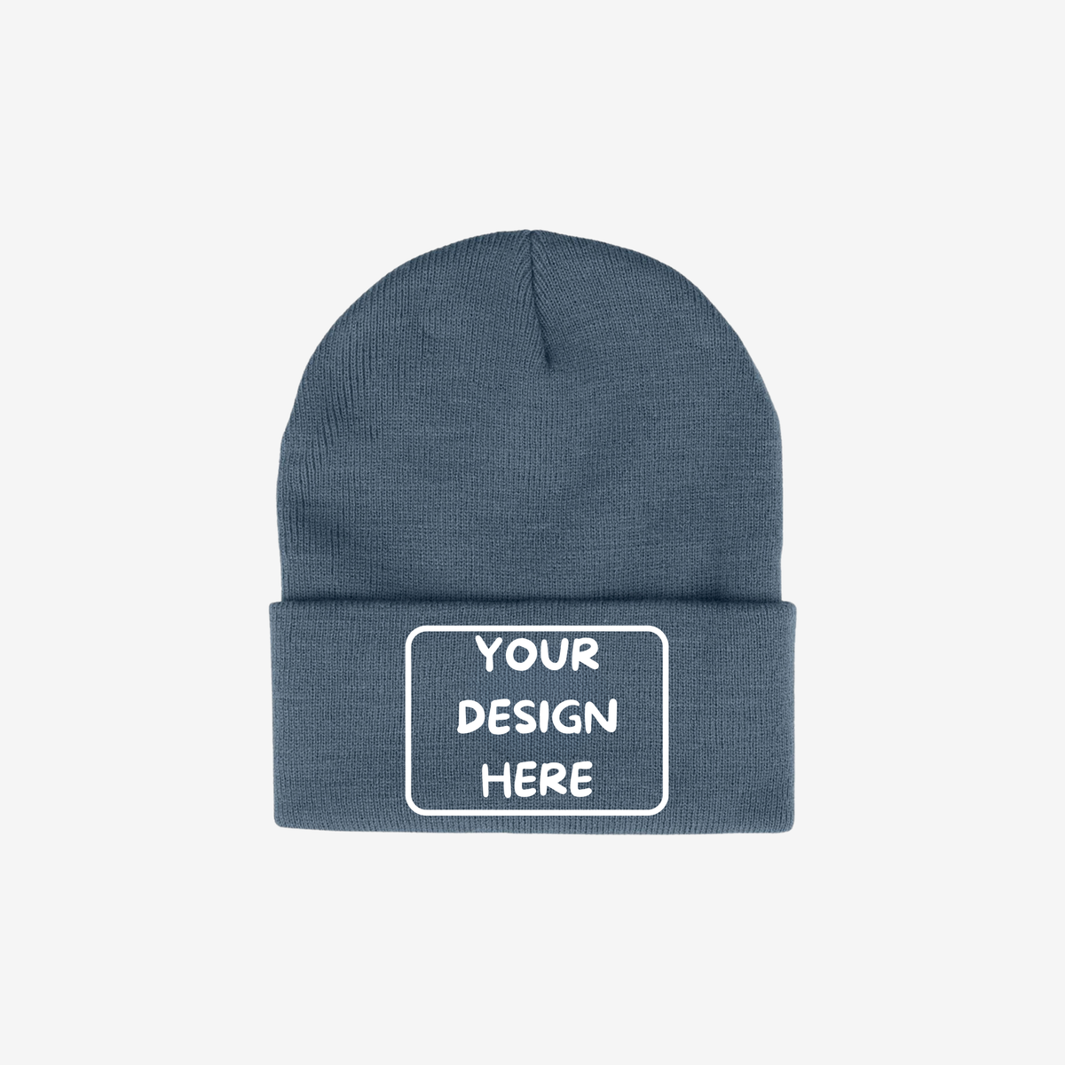 Steel Blue Berne H150 Heritage Knit Cuff Beanie with rib-knit fabric and a fold-over cuff