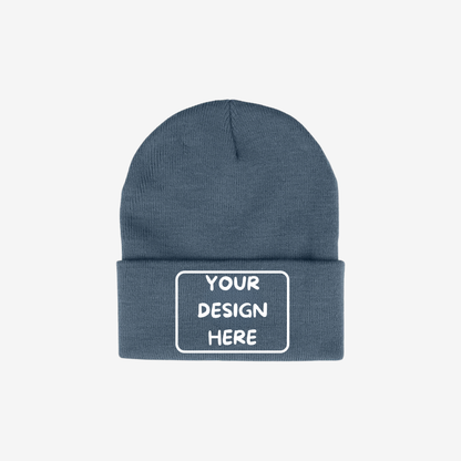 Steel Blue Berne H150 Heritage Knit Cuff Beanie with rib-knit fabric and a fold-over cuff