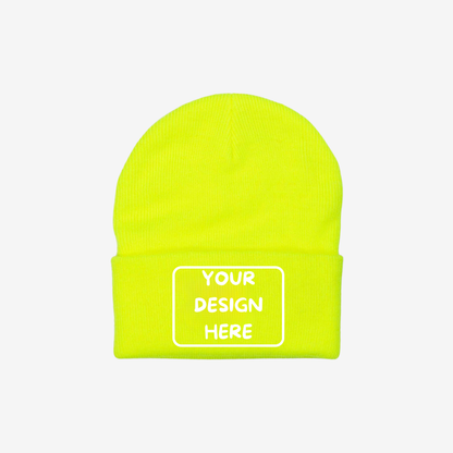 Yellow Berne H150 Heritage Knit Cuff Beanie with rib-knit fabric and a fold-over cuff