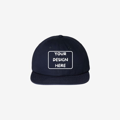 Front view of Navy Champion CHRT0 Game Day cap showing the structured five-panel A-frame crown, curved bill and rope trim