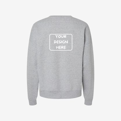 Champion Women’s Powerblend Crewneck Sweatshirt in Light Steel Back, soft premium women’s fleece ideal for custom printing and embroidery