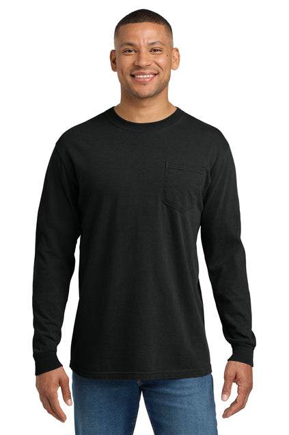 Comfort Colors Heavyweight Ring Spun Long Sleeve Pocket Tee in Black – 100 pcs custom printing by Pro Goodie Promotion