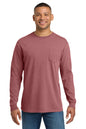 Comfort Colors Heavyweight Ring Spun Long Sleeve Pocket Tee in Brick  – 100 pcs bulk custom printing, Pro Goodie Promotion