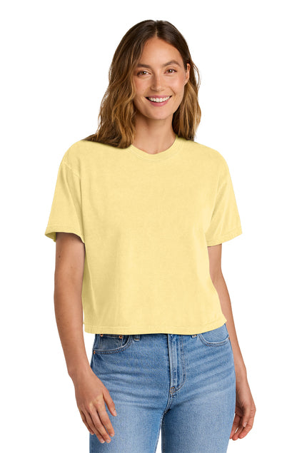 Comfort Colors Women's Heavyweight Boxy Tee in Butter – 100 pcs full-color printing, perfect for teams, events, or gifts