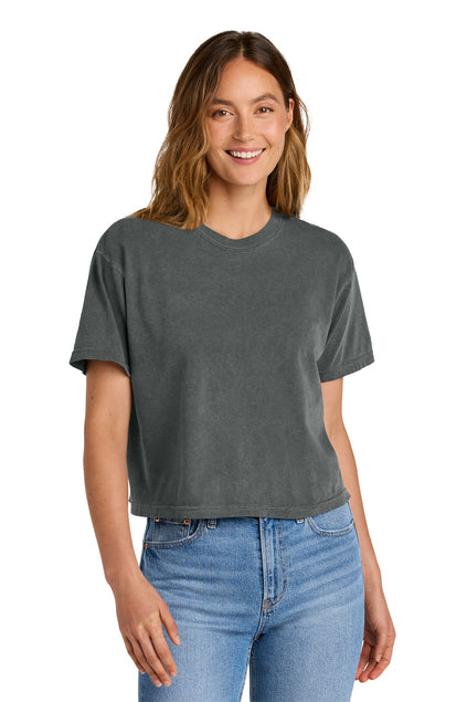 Comfort Colors Women's Heavyweight Boxy Tee in Pepper – 100 pcs custom printed t-shirts, vibrant full-color printing, San Diego