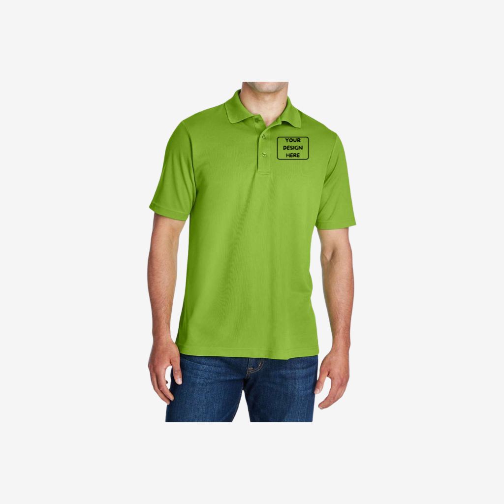 core365 mens origin performance pique polo acid green custom team polo shirt
