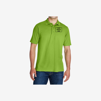 core365 mens origin performance pique polo acid green custom team polo shirt