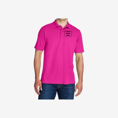 core365 mens origin performance pique polo bright magenta custom embroidered polo