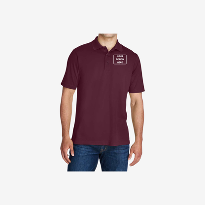 core365 mens origin performance pique polo burgundy custom corporate polo apparel