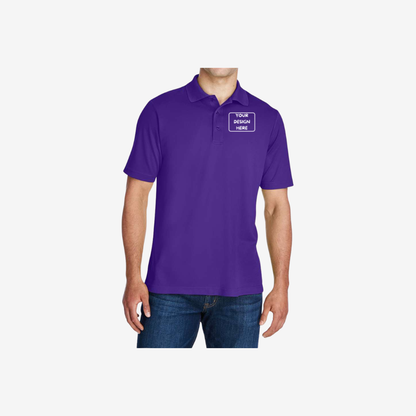 core365 mens origin performance pique polo campus purple branded performance polo