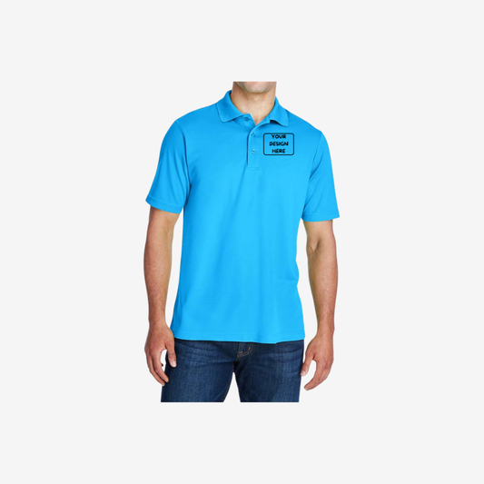 core365 mens origin performance pique polo electric blue embroidered team polo