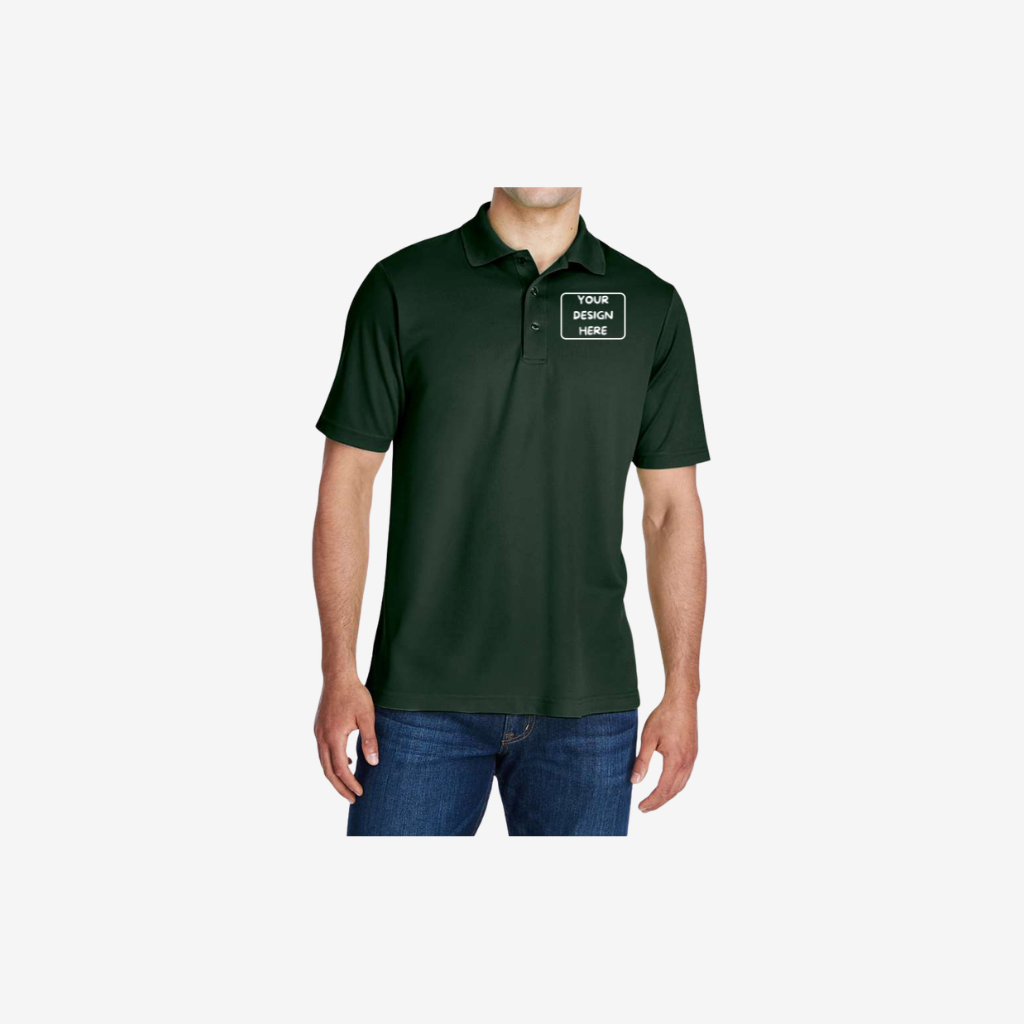 core365 mens origin performance pique polo forest custom embroidered corporate polo