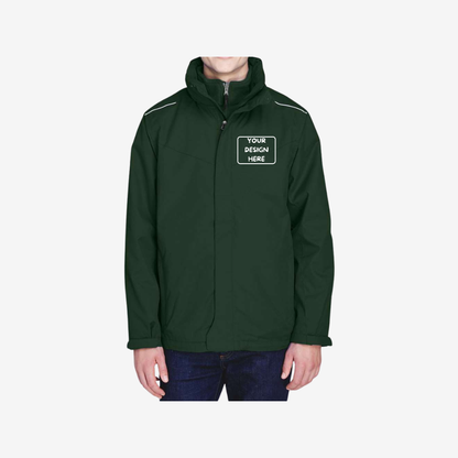 core365 mens region 3 in 1 jacket with fleece liner forest custom corporate apparel
