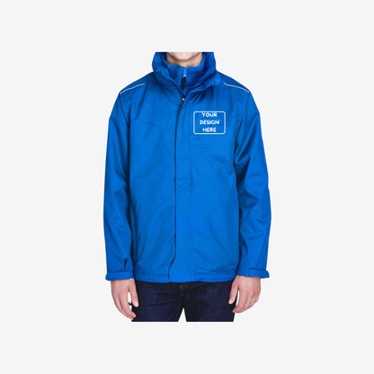 core365 mens region 3 in 1 jacket with fleece liner true royal custom logo jacket embroidery and printing