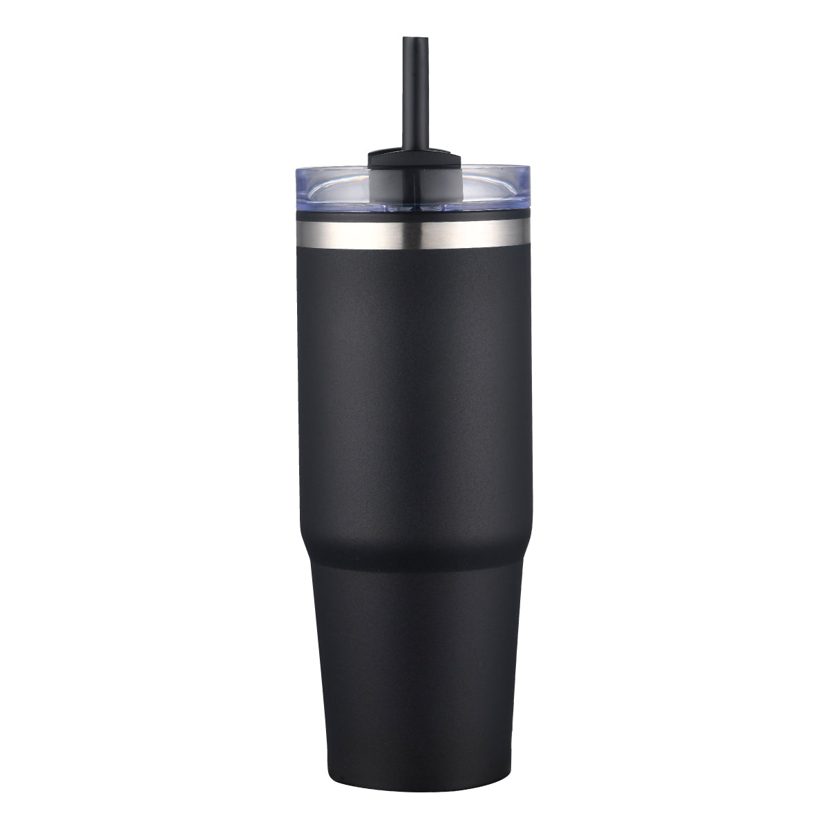 Custom 30oz stainless steel tumbler in black with lid and straw – insulated, personalized drinkware with same-day printing for corporate gifts, events, and promotional giveaways – Pro Goodie Promotion San Diego