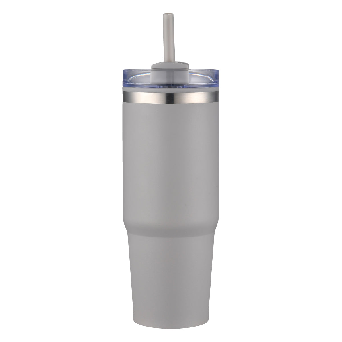 Custom 30oz stainless steel tumbler in gray with lid and straw – insulated, personalized drinkware with same-day printing for corporate gifts, events, and promotional giveaways – Pro Goodie Promotion San Diego