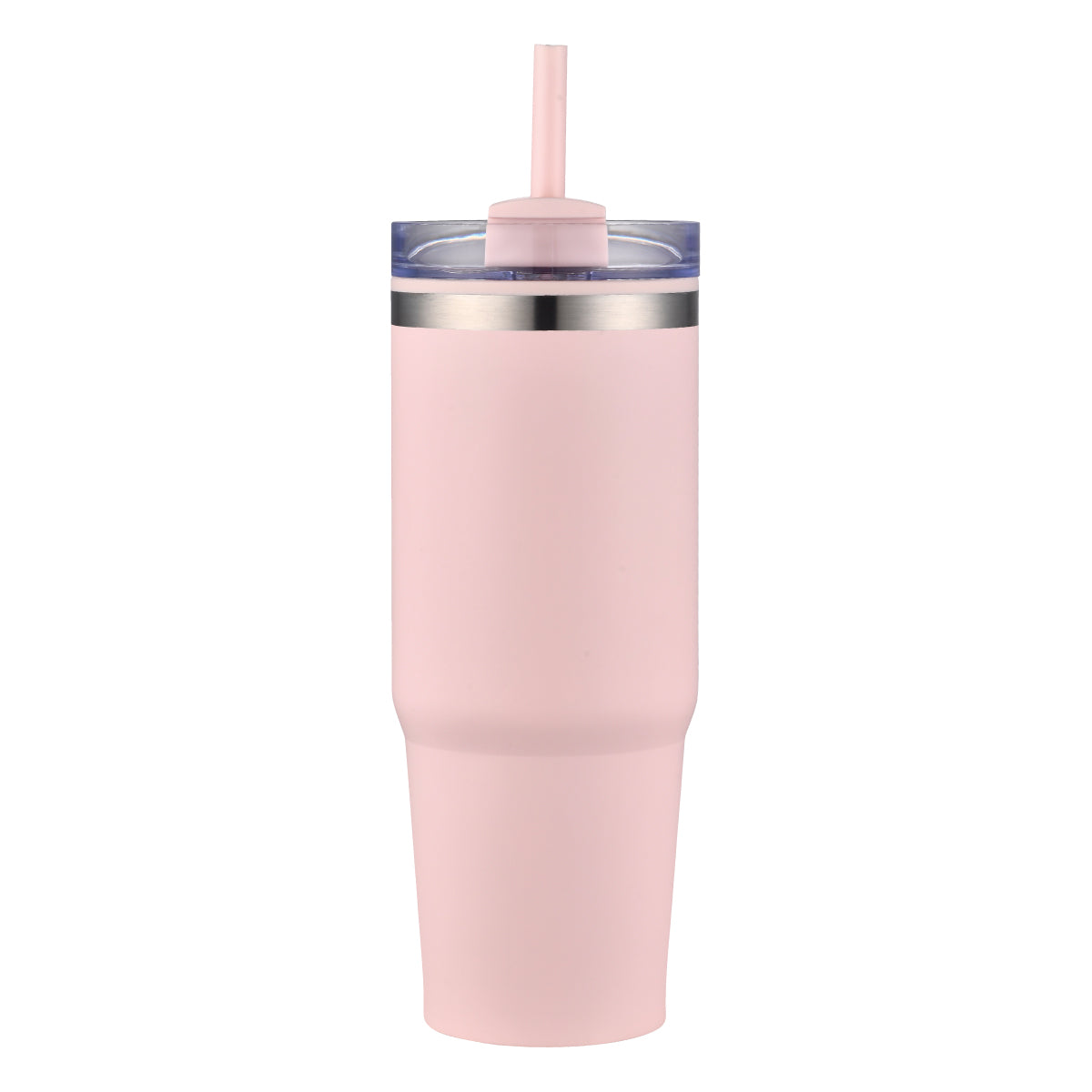 Custom 30oz stainless steel tumbler in light pink with lid and straw – insulated, personalized drinkware with same-day printing for corporate gifts, events, and promotional giveaways – Pro Goodie Promotion San Diego