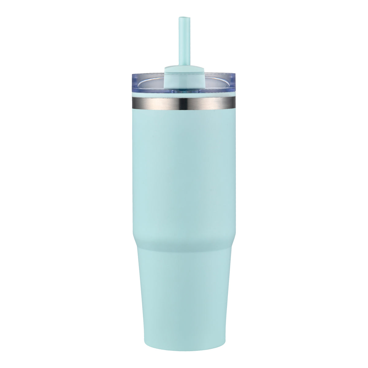 Custom 30oz stainless steel tumbler in mint green with lid and straw – insulated, personalized drinkware with same-day printing for corporate gifts, events, and promotional giveaways – Pro Goodie Promotion San Diego