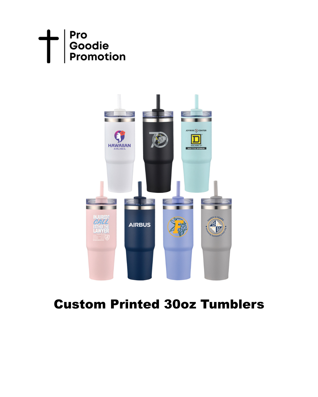 Custom 30oz stainless steel tumbler in mint green with lid and straw – insulated, durable, and personalized drinkware with fast same-day printing for corporate gifts, event giveaways, and promotional use – Pro Goodie Promotion San Diego