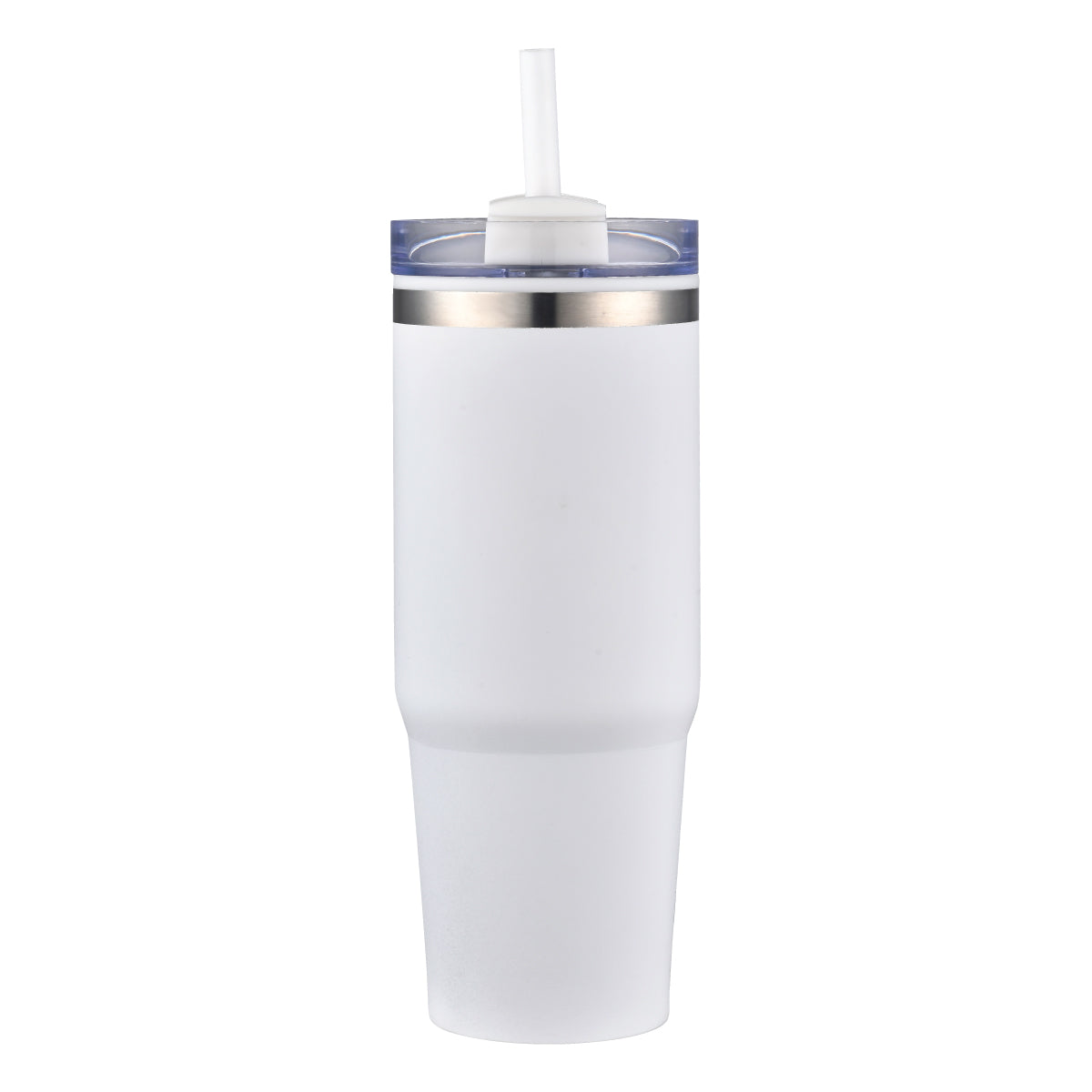 Custom 30oz stainless steel tumbler in white with lid and straw – insulated, personalized drinkware with same-day printing for corporate gifts, events, and promotional giveaways – Pro Goodie Promotion San Diego