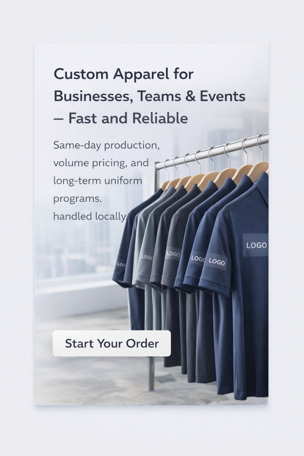 Custom business uniforms and branded staff apparel for San Diego companies