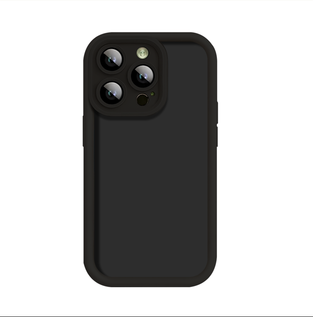 Custom black sandstone phone case with matte textured finish, anti slip rugged iPhone case with durable scratch resistant surface