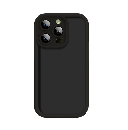Custom black sandstone phone case with matte textured finish, anti slip rugged iPhone case with durable scratch resistant surface