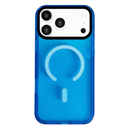 Custom blue glitter phone case with sparkle effect, personalized iPhone case in aesthetic blue glitter style for trendy and modern look