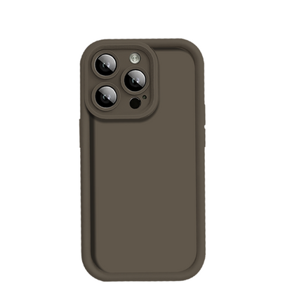 Custom brown sandstone phone case with matte textured finish, anti slip rugged iPhone case in warm brown tone with durable scratch resistant surface