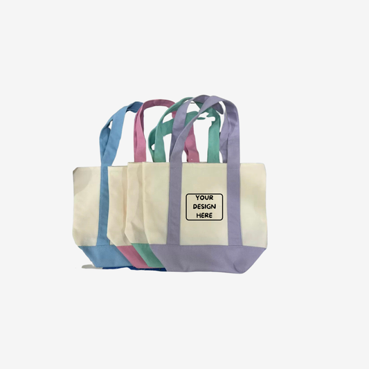 Custom tote bags with full-color logo printing and embroidery by Pro Goodie Promotion in San Diego.