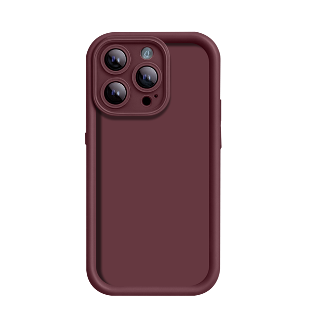 Custom wine sandstone phone case with matte textured surface, anti slip iPhone case with deep red color and durable finish