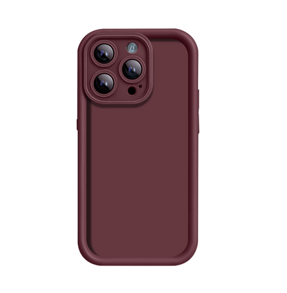 Custom wine sandstone phone case with matte textured surface, anti slip iPhone case with deep red color and durable finish