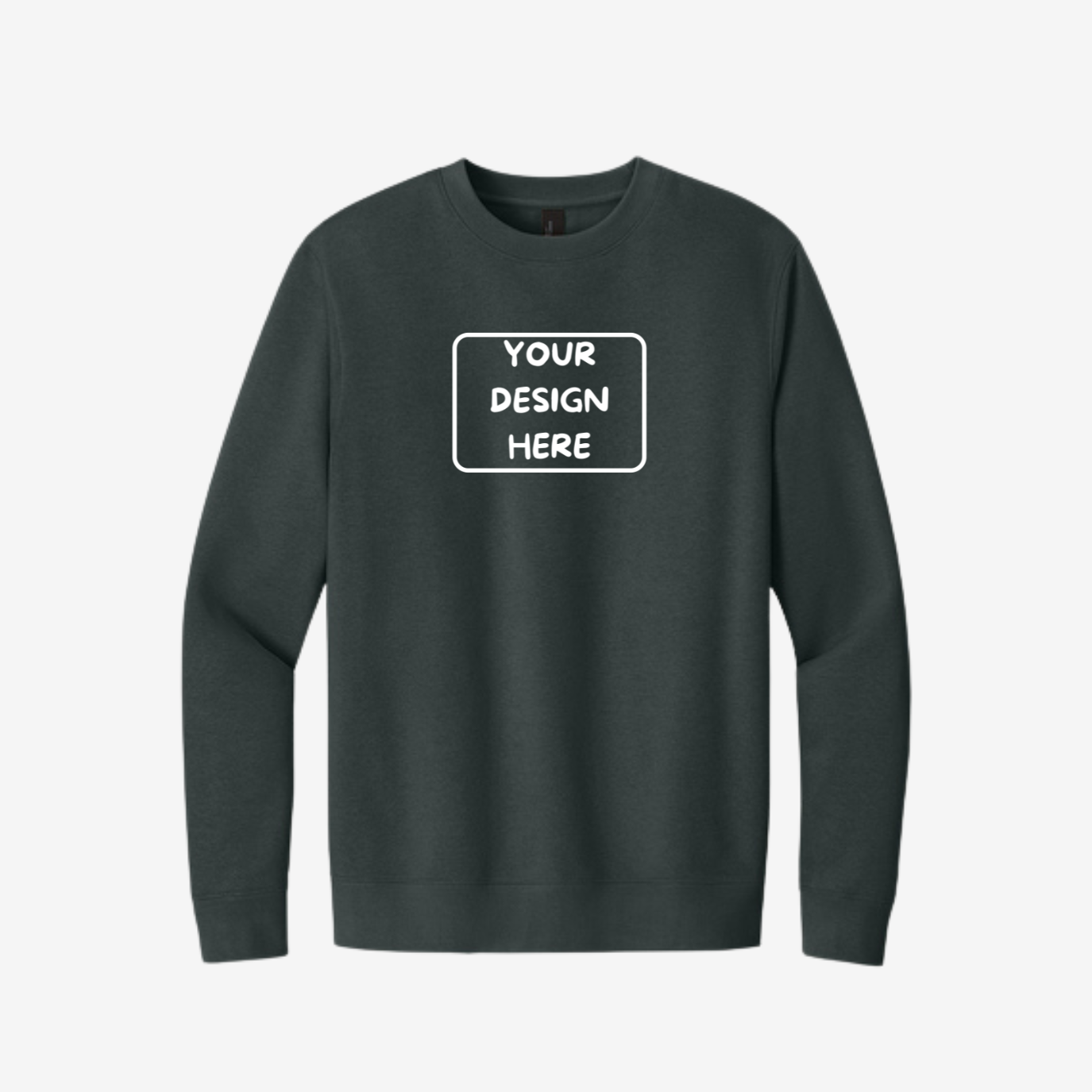 District V.I.T. Fleece Crewneck Sweatshirt in Charcoal, soft unisex fleece perfect for custom printing and embroidery