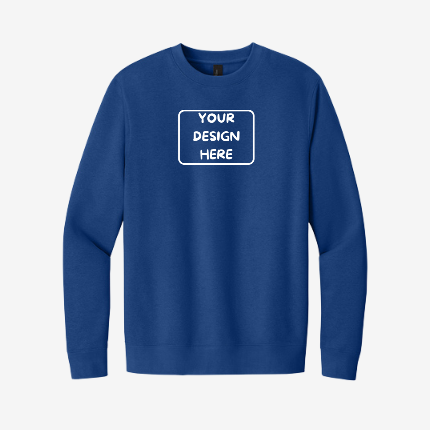 District V.I.T. Fleece Crewneck Sweatshirt in Deep Royal, soft unisex fleece perfect for custom printing and embroidery