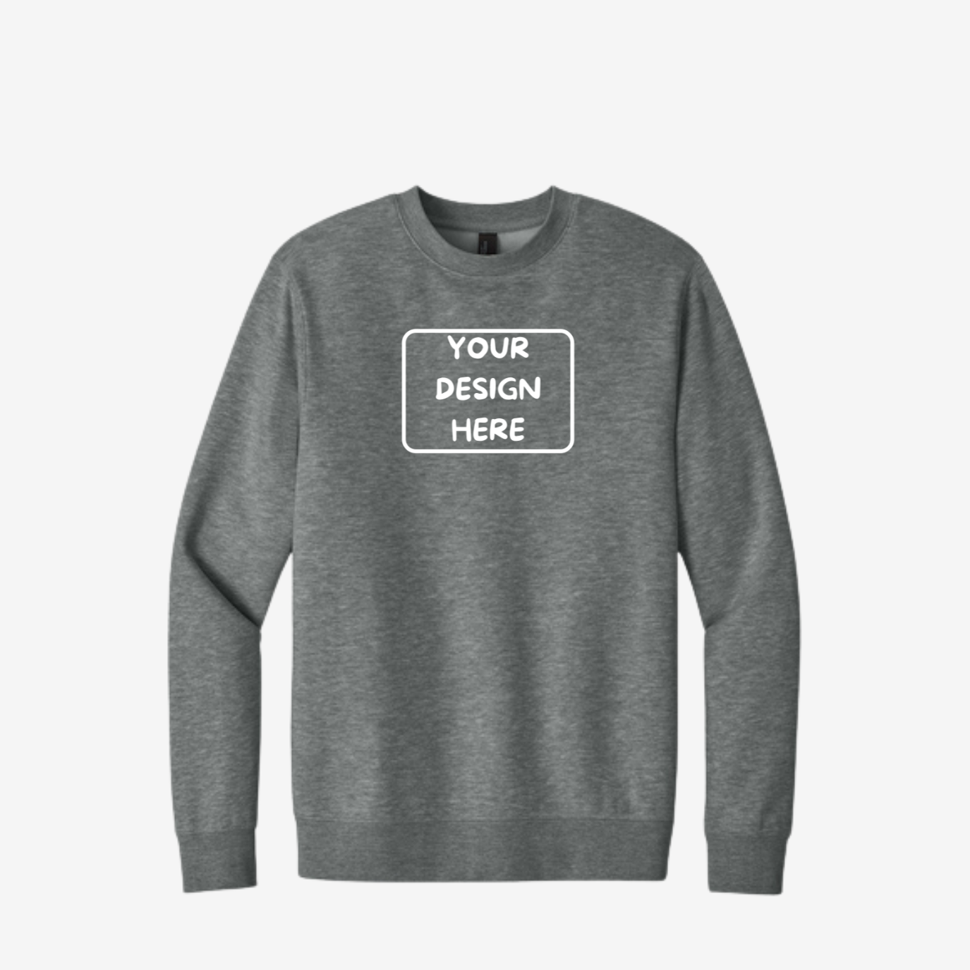 District V.I.T. Fleece Crewneck Sweatshirt in Grey Forest, soft unisex fleece perfect for custom printing and embroidery