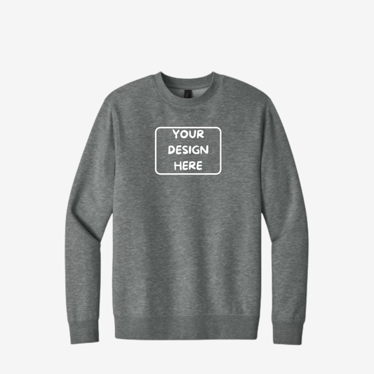 District V.I.T. Fleece Crewneck Sweatshirt in Grey Forest, soft unisex fleece perfect for custom printing and embroidery