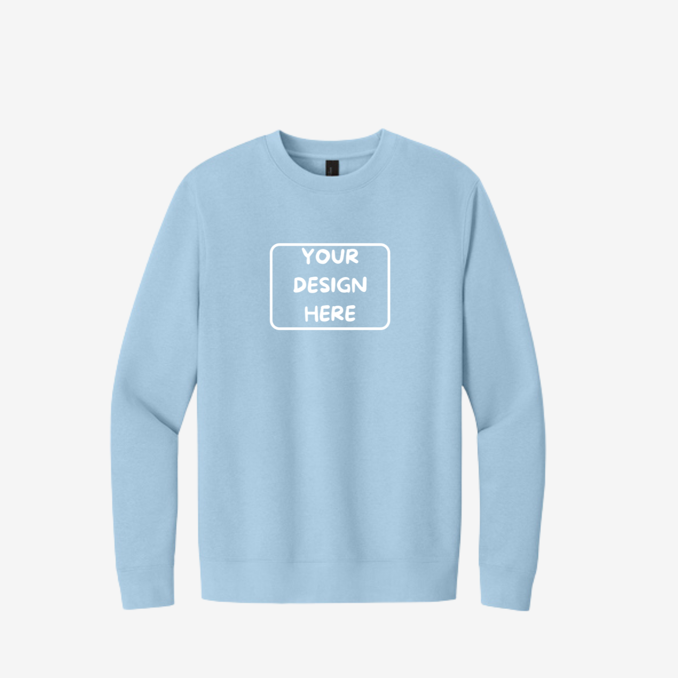 District V.I.T. Fleece Crewneck Sweatshirt in Ice Blue, soft unisex fleece perfect for custom printing and embroidery