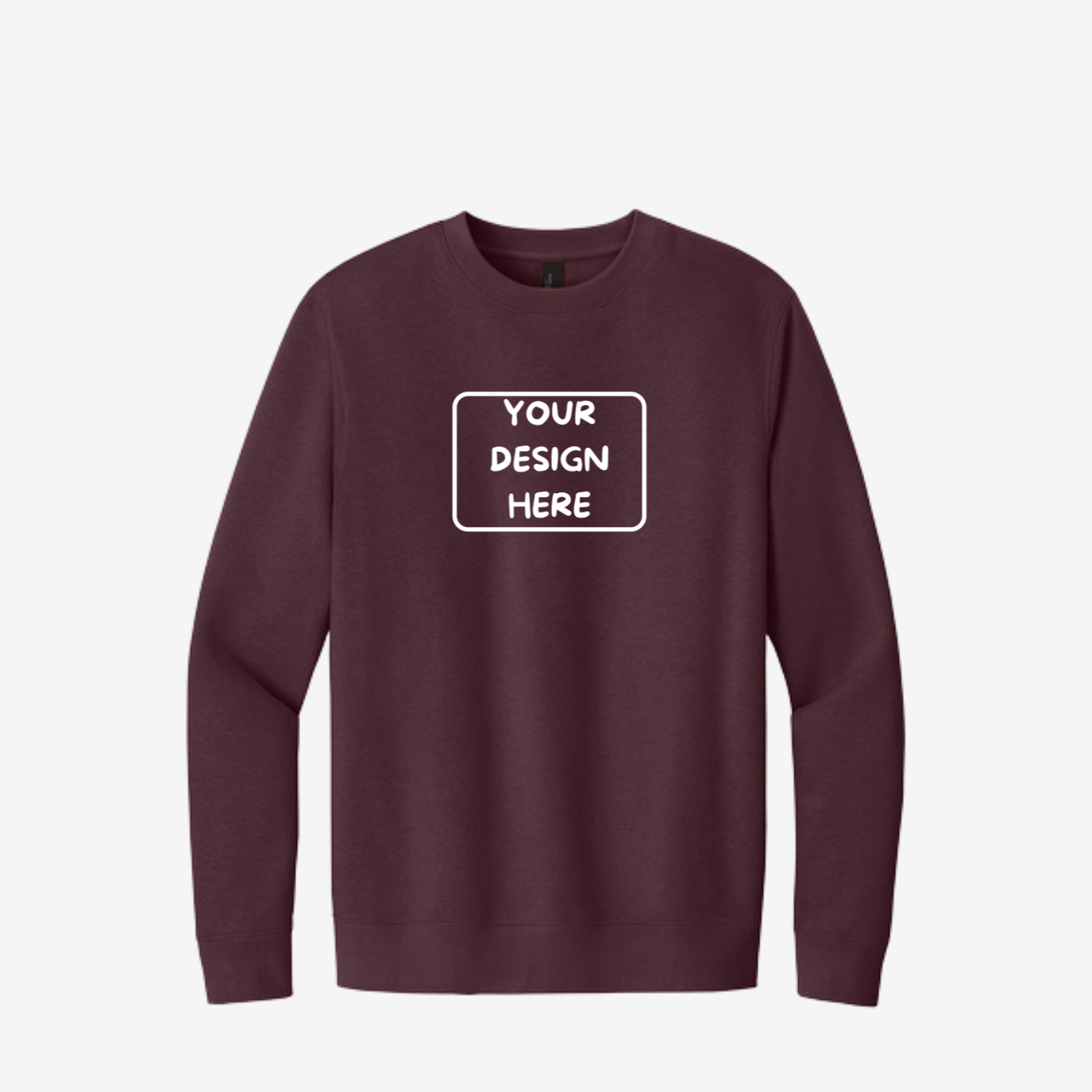 District V.I.T. Fleece Crewneck Sweatshirt in Plum, soft unisex fleece perfect for custom printing and embroidery