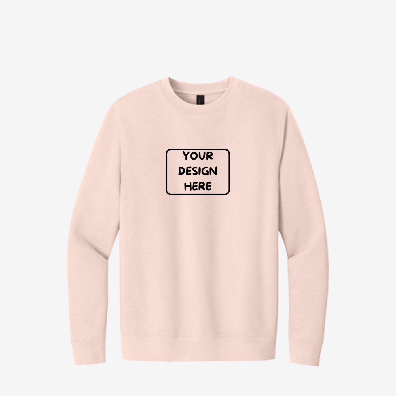 District V.I.T. Fleece Crewneck Sweatshirt in Rosewater Pink, soft unisex fleece perfect for custom printing and embroidery