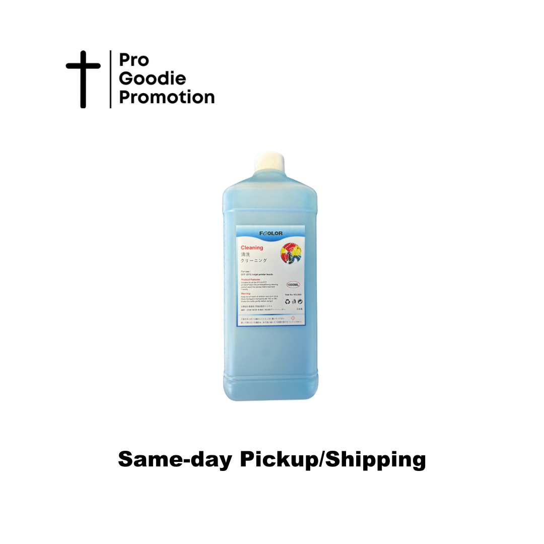 1 L DTF Cleaning Solution bottle to prevent white ink clogs and maintain high durability prints – Pro Goodie Promotion San Diego