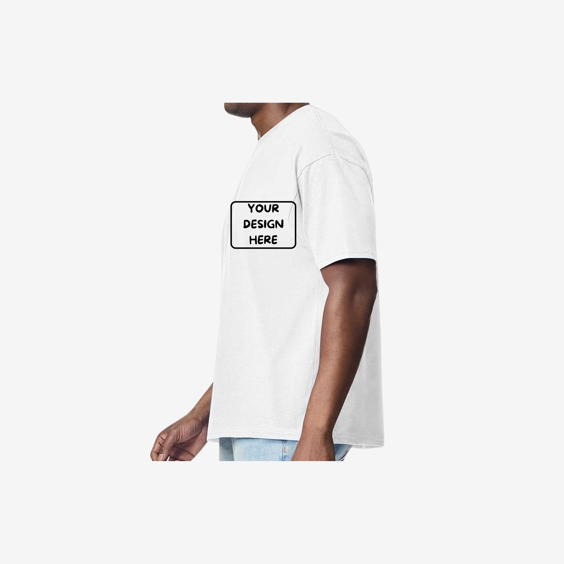 Gildan hammer maxweight t shirt white side view custom heavyweight premium t shirt