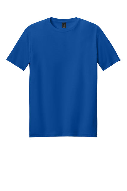 Gildan Softstyle short sleeve adult t-shirt in royal blue, blank tee for DTF and screen printing, soft ringspun cotton