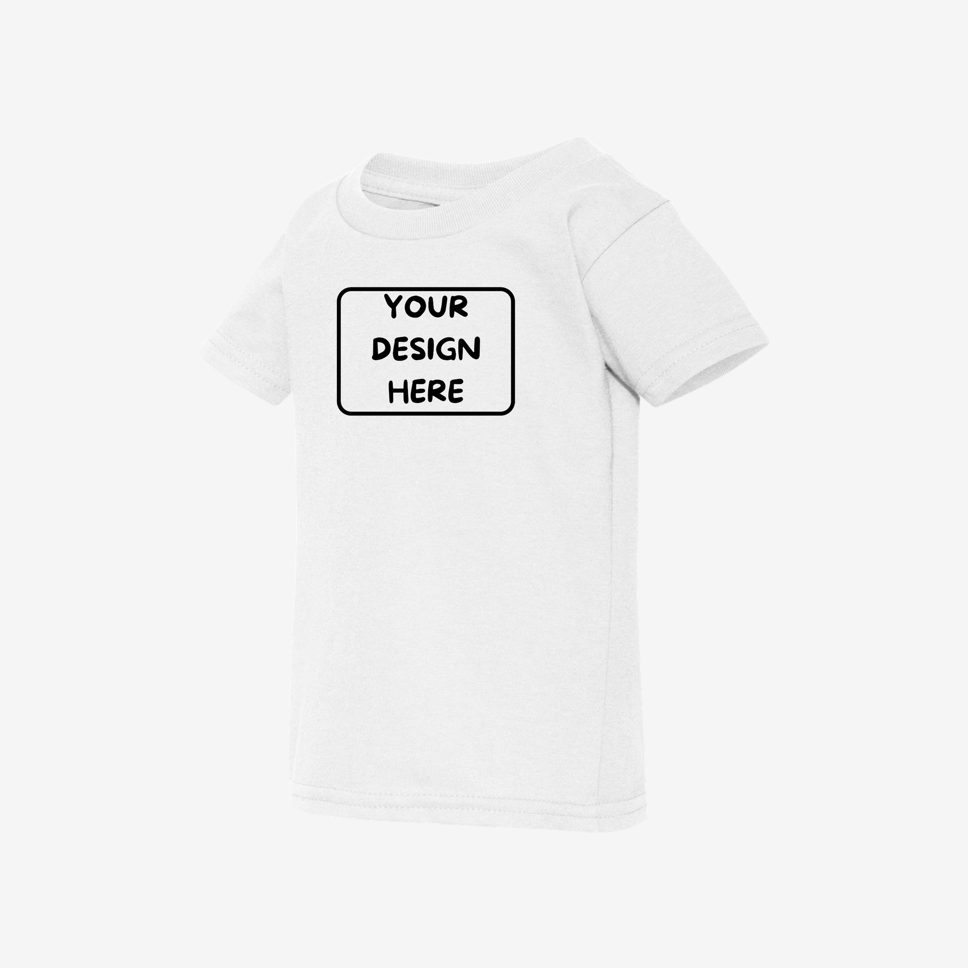 Gildan toddler heavy cotton t shirt white side view custom toddler apparel