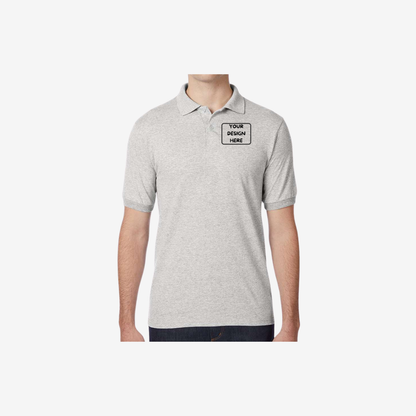 Hanes men’s EcoSmart jersey polo ash grey eco friendly work polo shirt