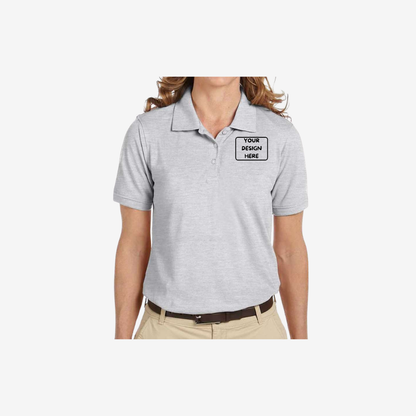 Harriton women’s easy blend polo grey heather casual work polo shirt