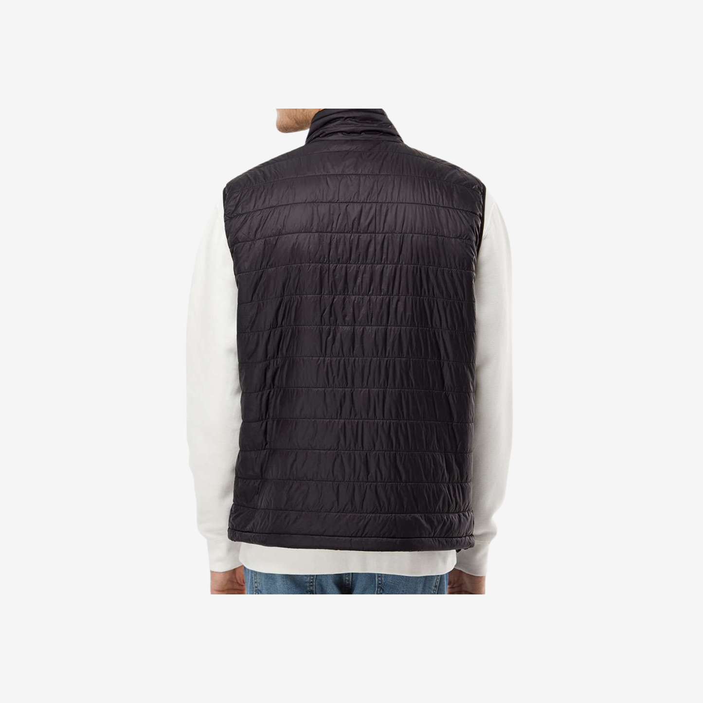 Men's Puffer Vest black back view insulated vest for company uniforms