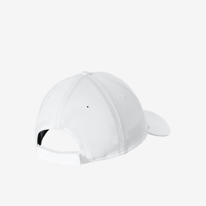 Back view of White New Era NE209 cap with hook-and-loop adjustable closure