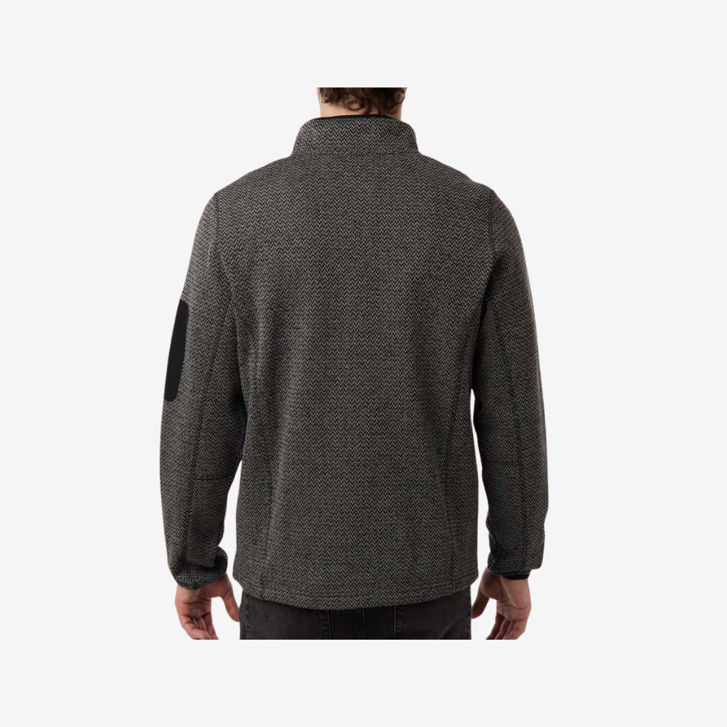 back view of north end mens jasper full zip fleece jacket black grey custom team jacket